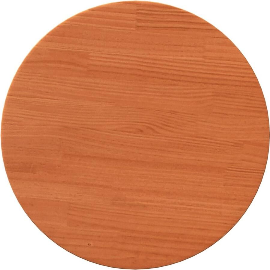 The Living Store Houten Tafelblad 40 x 2.5 cm (Ã¸ x D) Wasbruin Rustiek massief grenenhout Houten Tafelblad Rond Massief Grenenhout Vintage Tafelblad Rustic Tafelblad - Foto 2