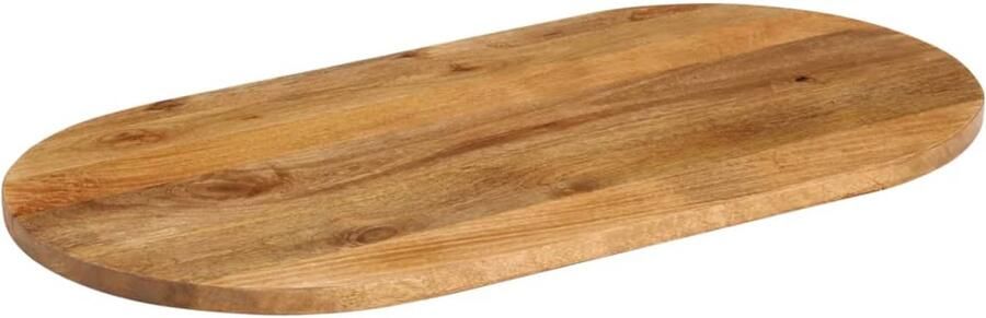 The Living Store Mangohouten Tafelblad 120 x 50 x 2.5 cm Rustiek ontwerp Tafelblad Mangohout Eiken Kleur Rustic Vintage - Foto 2