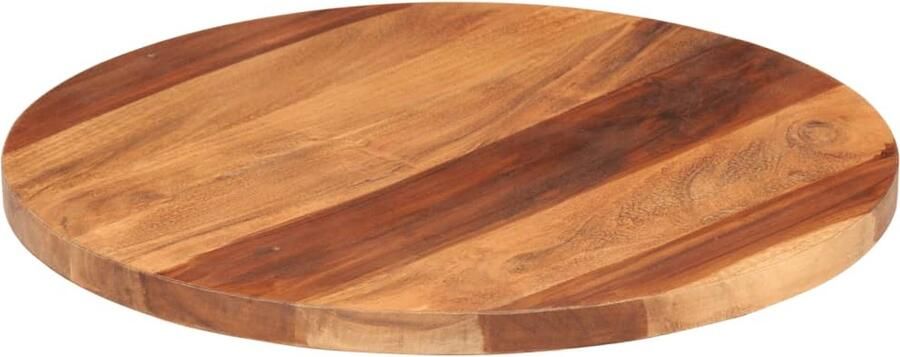 The Living Store Houten Tafelblad Sheeshamhout 80 cm diameter Rustieke charme Houten Tafelblad Acacia Hout Rond Tafelblad Vintage Tafelblad Landelijke Tafel - Foto 5