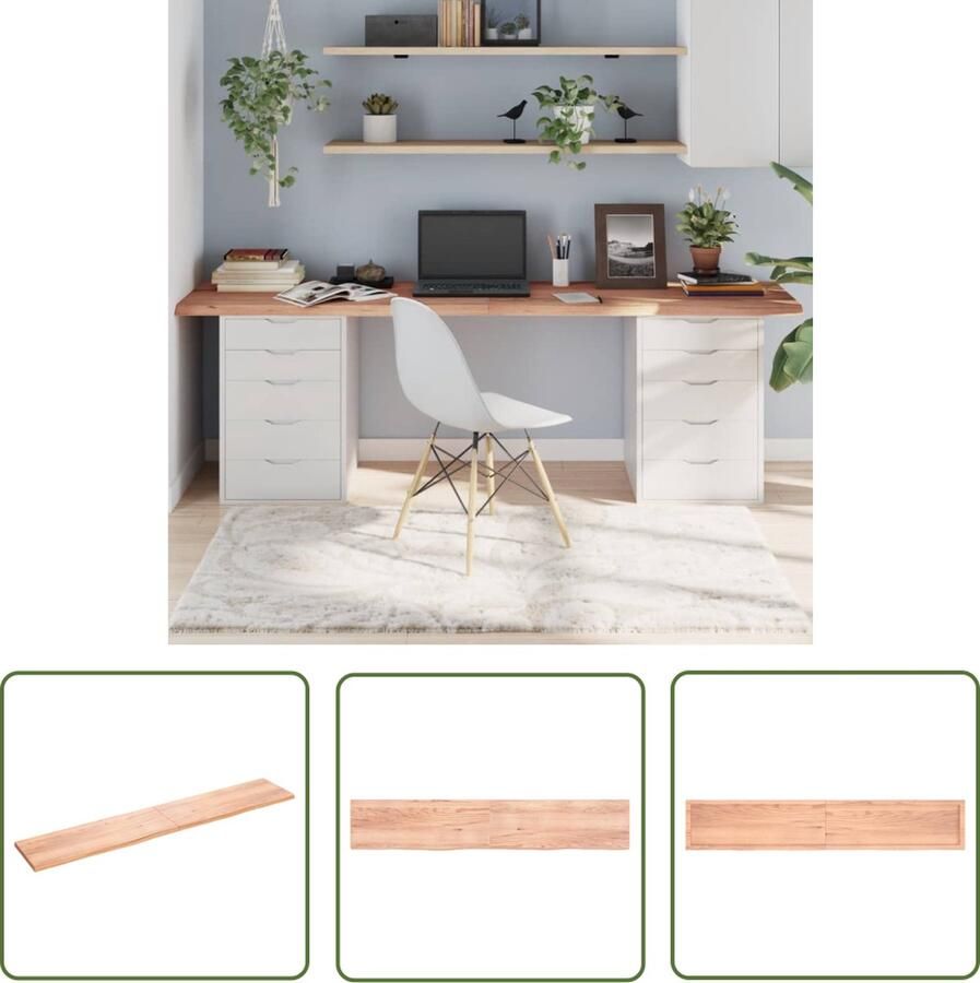 The Living Store Houten Tafelblad Massief Eikenhout 220 x 40 x 4 cm Lichtbruin Tafelblad Eikenhouten Tafelblad Houten Tafelblad Salontafel Eetkamertafel