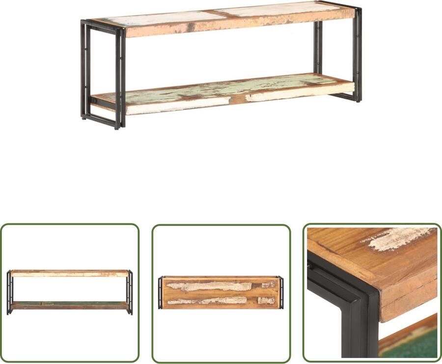 The Living Store TV-kast Industriële stijl 120 x 30 x 40 cm Gerecycled hout Montage vereist - Foto 2
