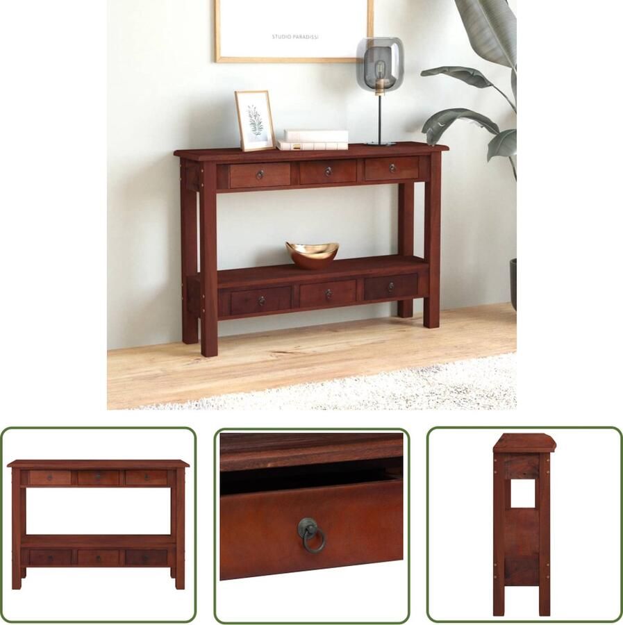 The Living Store Houten Wandtafel 110 x 30 x 75 cm Massief Mahoniehout - Foto 2