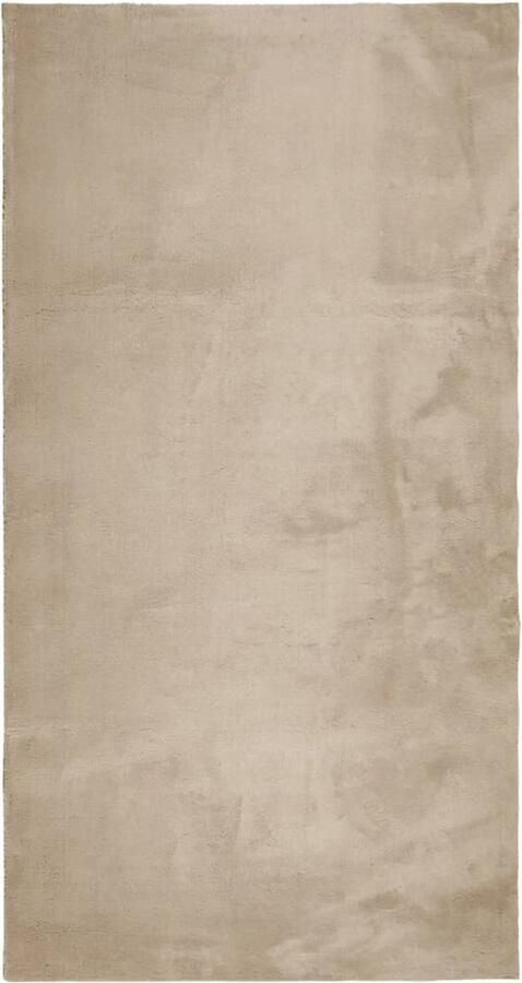 The Living Store HUARTE Vloerkleed 80 x 150 cm Zandkleurig Polyester 18mm Poolhoogte Vloerkleed Huarte Zandkleurig Polyester Anti Slip