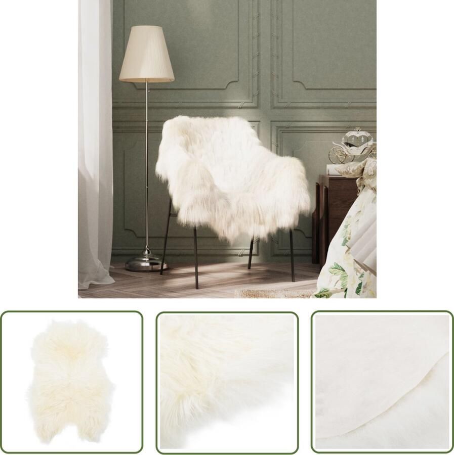 The Living Store Stoelhoes IJslander schapenvacht 70x110 cm crèmekleurig Schapenvacht Stoelhoes Vloerkleden Wonen Interieurdecoratie