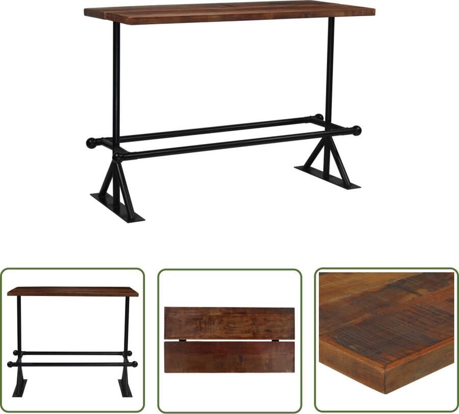 The Living Store Industriële bartafel 150 x 70 x 107 cm gerecycled hout