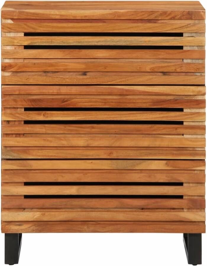 The Living Store Dressoir 60x34x75 cm massief acaciahout Dressoir Industrieel Design Houten Dressoir Acaciahout Vintage Dressoir - Foto 3