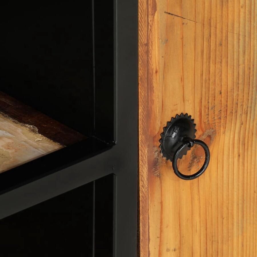 The Living Store Industriële Televisiekast 90x30x48 cm Vintage Hout en Metaal Inclusief Kastje en 2 Schappen