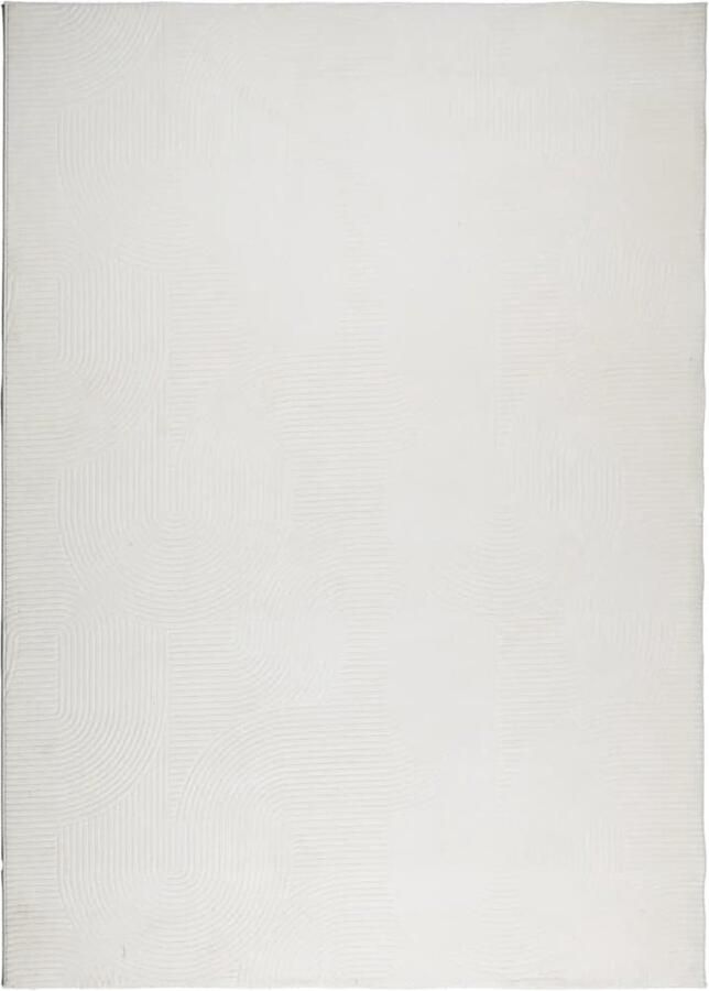 The Living Store IZA Vloerkleed 200 x 280 cm Crème Polyester 8 mm Poolhoogte Anti-slip Machine wasbaar OEKO-TEX Vloerkleed Tapijten Kamerdecoratie Woonkamer Decoratie Slaapkamer Decoratie