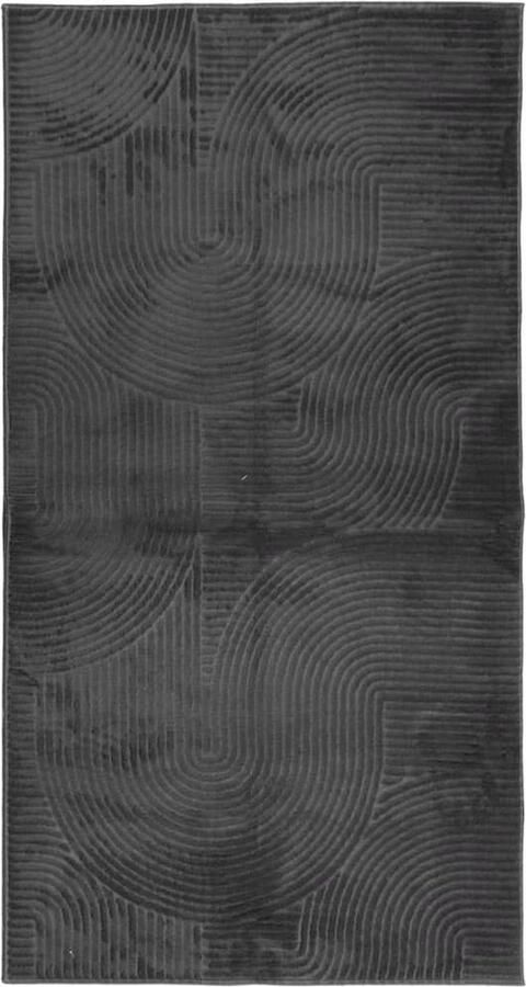 VidaXL Vloerkleed IZA 80x150 cm Antraciet Vloerkleed Antraciet Modern Zacht Polyester