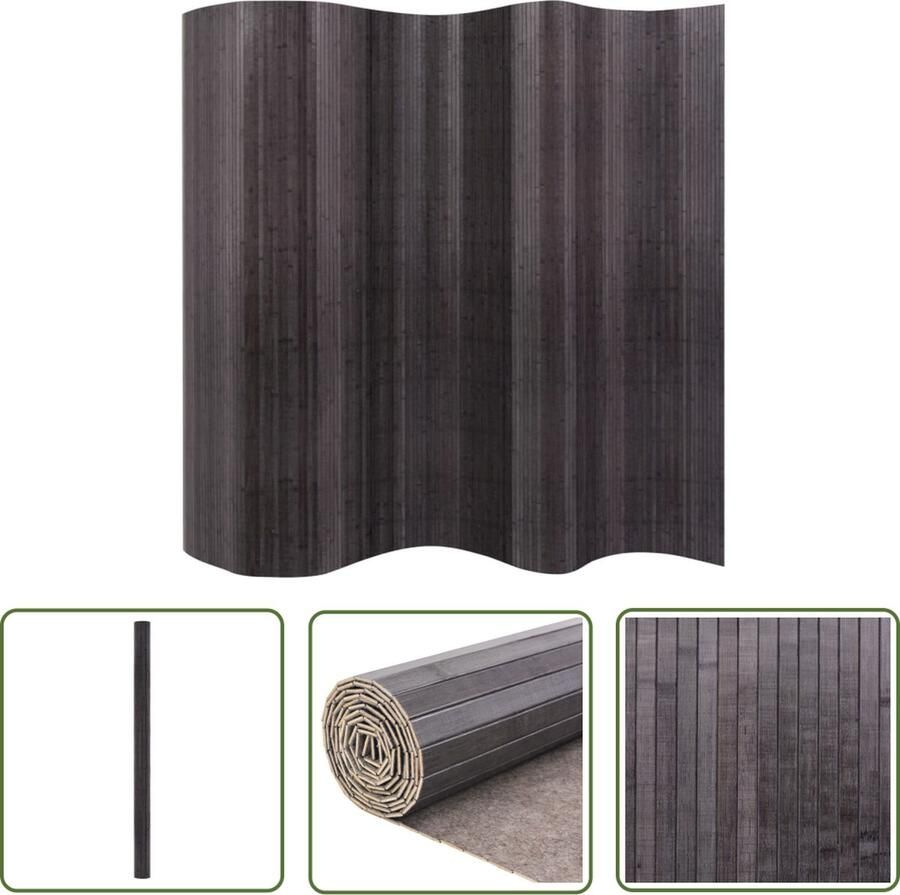 The Living Store Kamerscherm Bamboe 250 x 165 cm Grijs Kamerscherm Bamboe Scherm Privacy Screen Scheidingswand Decoratief Scherm - Foto 2