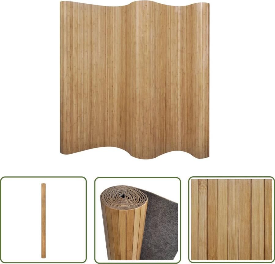 The Living Store Bamboe Scheidingswand 250 x 165 cm Praktisch en Flexibel Naturel Bamboescherm Kamerscheiding Privacy Screen Wandafscheider Interieurbouw - Foto 2