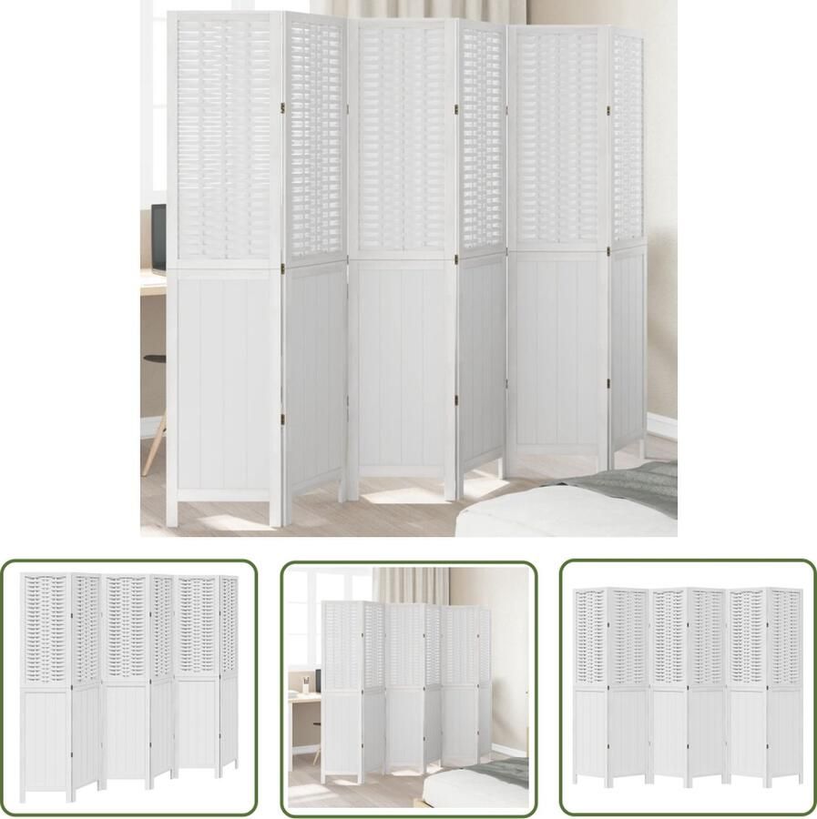 The Living Store Kamerscherm Bamboe 210-215 x 180 cm Stabiel Massief Paulowniahout