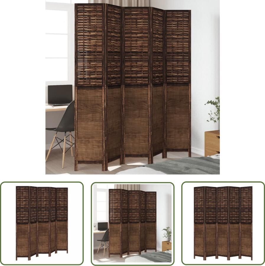 The Living Store Kamerscherm Bamboe Donkerbruin Branderige uitstraling 175-180 x 220 cm