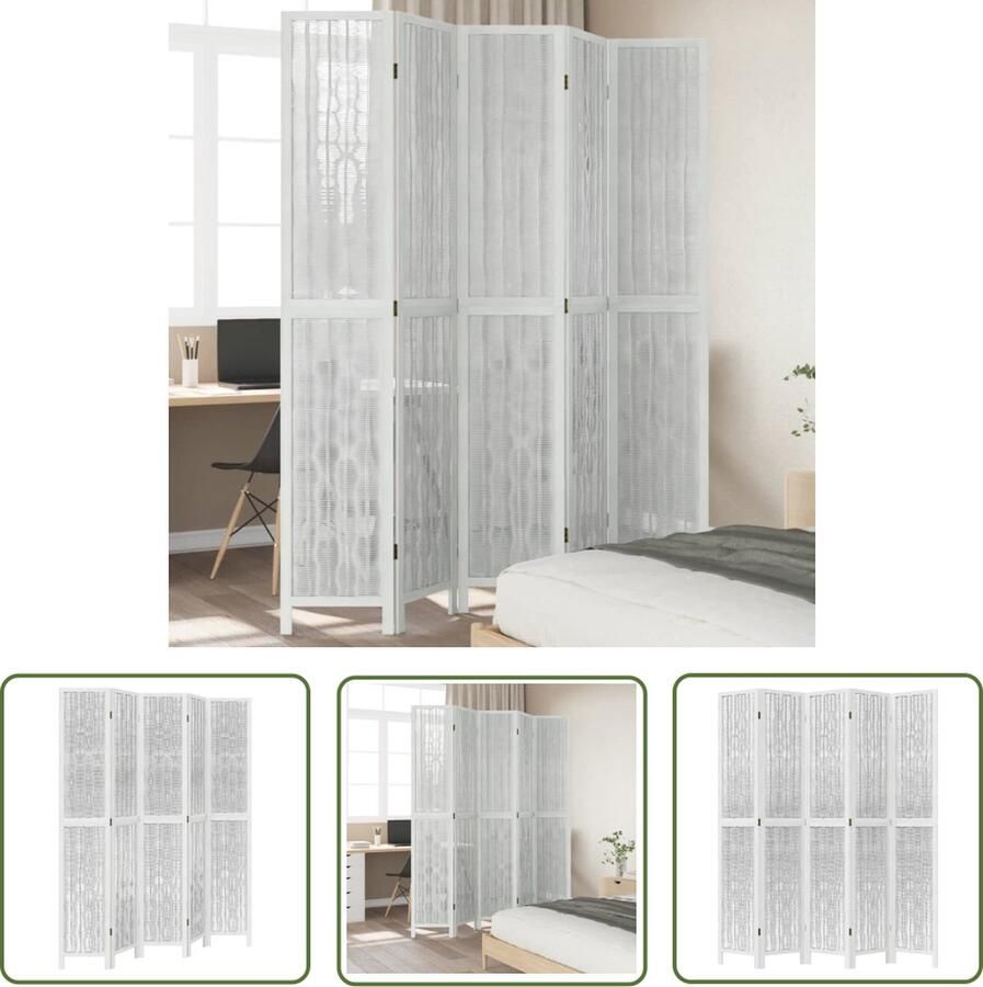 The Living Store Kamerscherm Grenzeloos 175-180 x 220 cm Wilgentak paulowniahout Kamerscherm Scheidingswand Privacy Screen Houten Kamersscherm Paulownia Hout