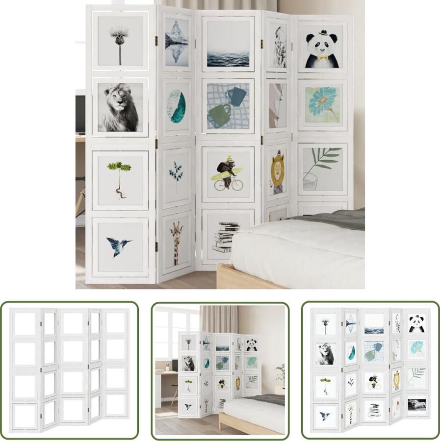 The Living Store Kamerscherm Paulowniahout 5 Panelen 175-180 x 160 cm Massief en Duurzaam Kamerscherm Houten Kamerscherm Paulownia Hout Scheidingswand Privacy Screen