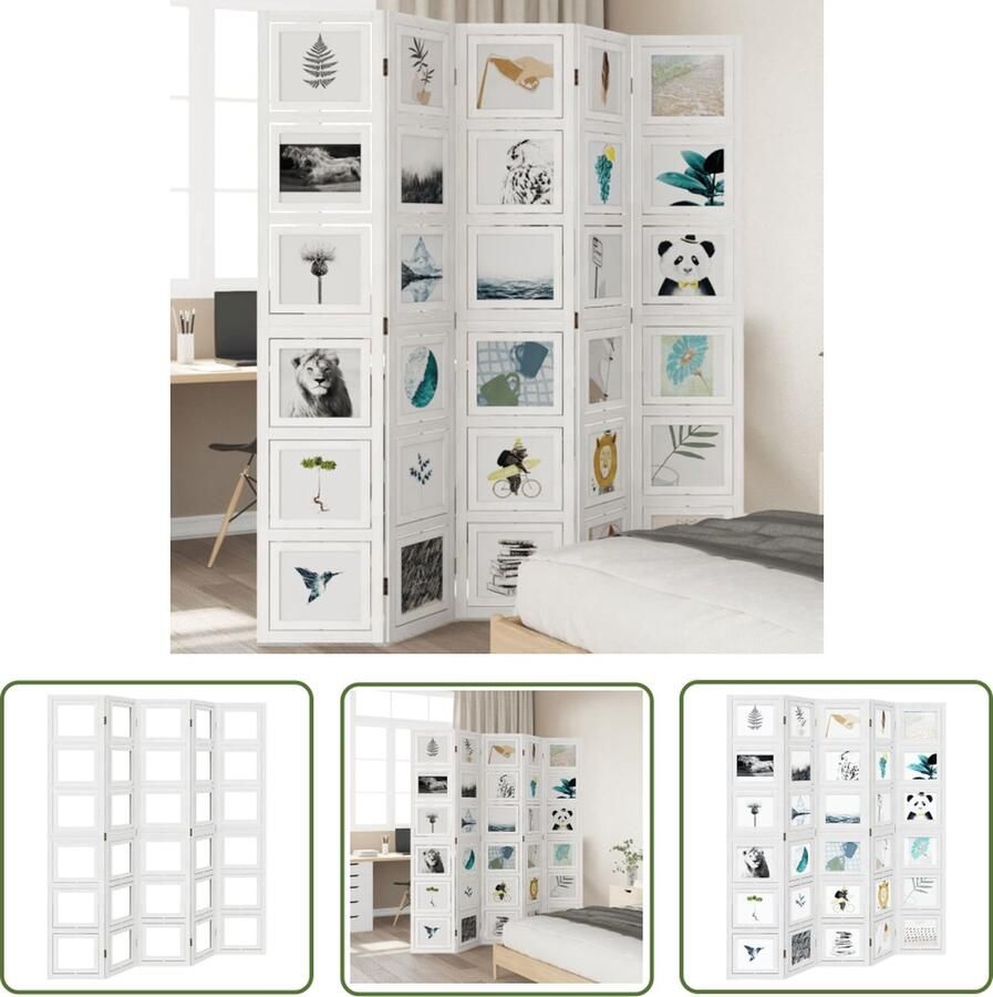 The Living Store Kamerscherm Paulowniahout 5 Panelen 175-180 x 200 cm Flexibel Decoratief Kamerscherm Scheidingswand Paulownia Hout Houten Scherm Design Meubilair