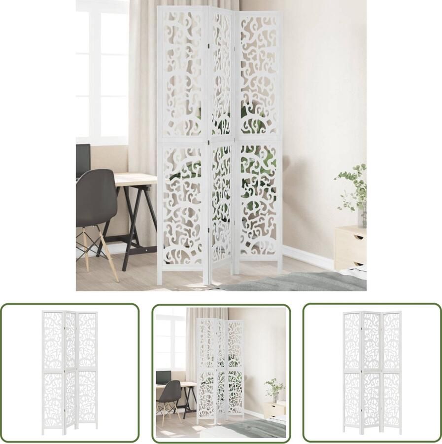 The Living Store Kamerscherm Privacyscherm Houten Paneel 105-110 x 220 cm Opvouwbaar