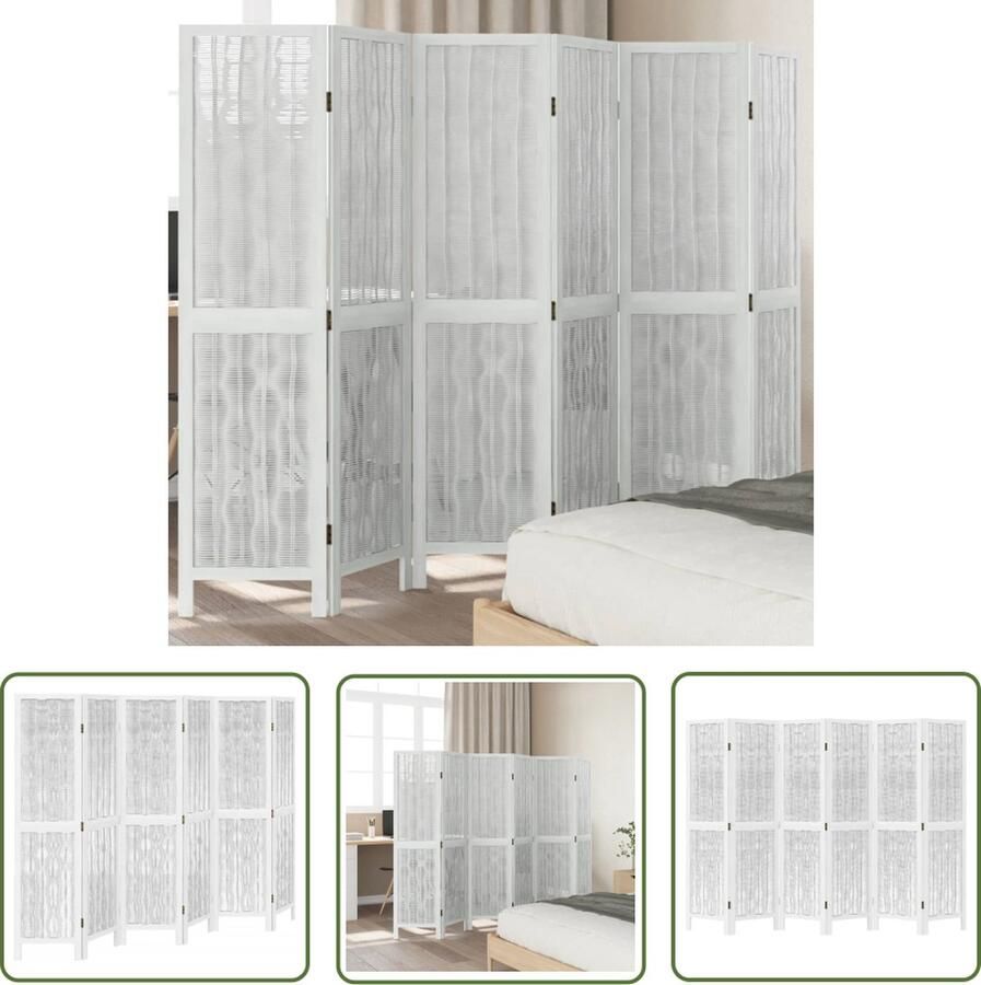 The Living Store Kamerscherm Sera 210-215 x 160 cm Massief Paulowniahout Wilgentak Multifunctioneel Kamerscherm Houten Schermpjes Wandafscheider Privacy Screen Room Divider