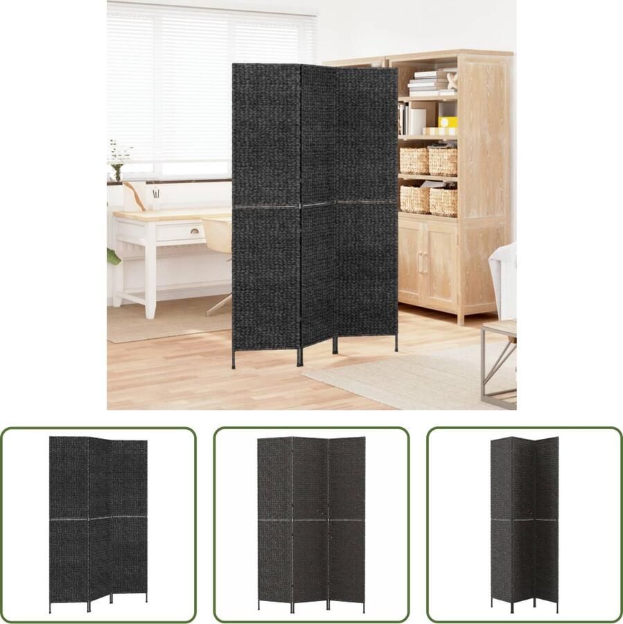 The Living Store Kamerscherm Waterhyacint Zwart 122x180 cm Landelijke Stijl