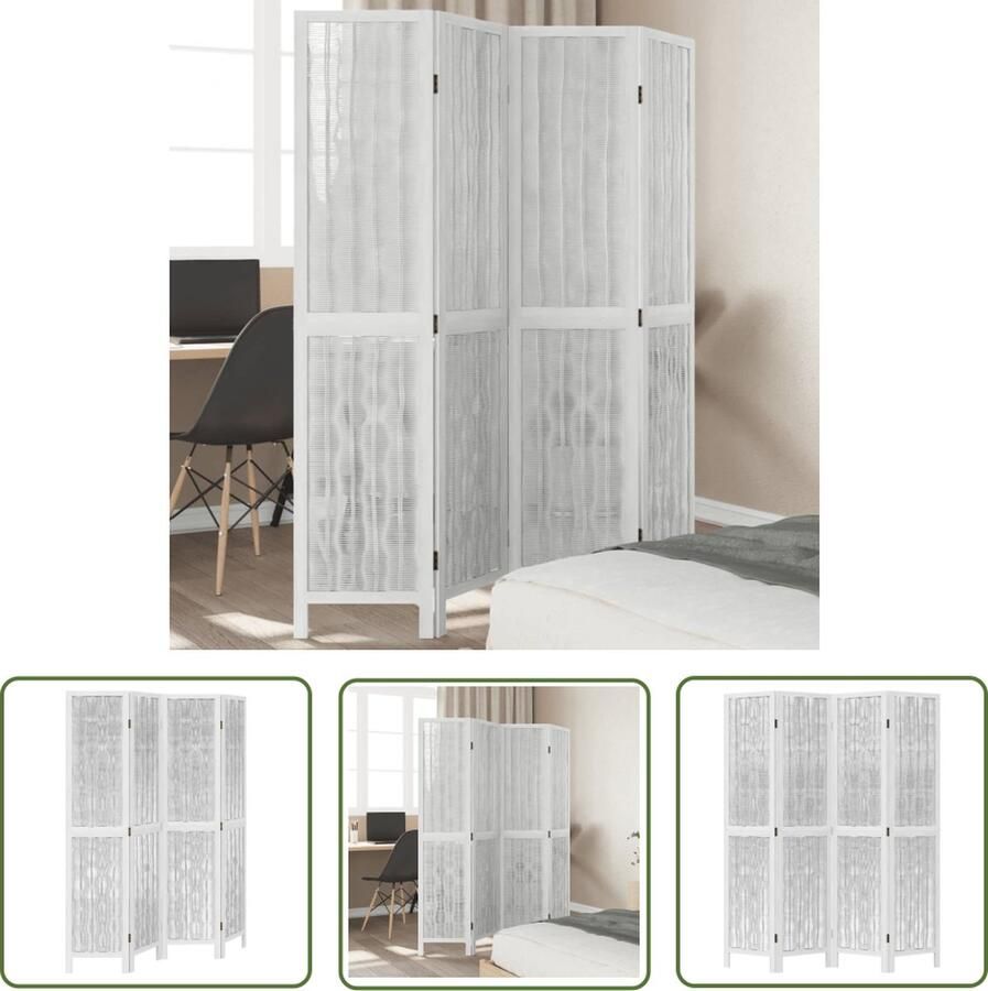 The Living Store Kamerscherm Wilgentak Massief Paulowniahout 140-145 x 180 cm Flexibel en Multifunctioneel Kamerscherm Scheidingswand Privacy Screen Houten Scherm Paulownia Hout