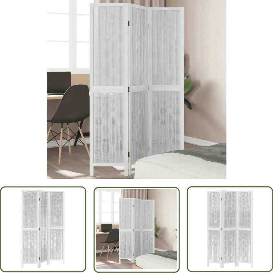 The Living Store Kamerscherm Wilgentakken 105-110x180 cm Massief Paulowniahout Kamerscherm Scheidingswand Privacy Screen Houten Kamersscherm Paulownia Hout