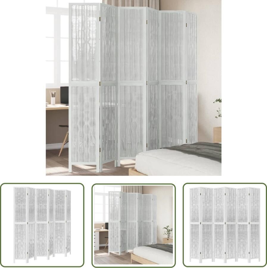 The Living Store Kamerscherm Wilgentakken 210-215 x 220 cm Massief Paulowniahout Kamerscherm Privacy Scherm Scheiding Wand Interieurdecoratie Woonaccessoires
