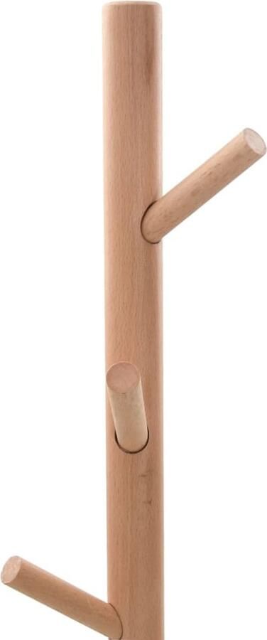 The Living Store Kapstok Modern 172 cm IJzer en beukenhout Marmeren voet Zwart Kapstok Moderne Kapstok Houten Kapstok Metalen Kapstok Entreehal Decoratie - Foto 2