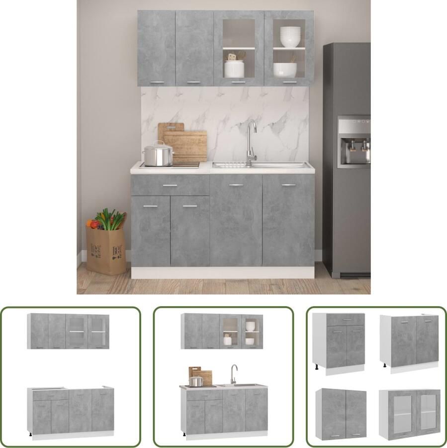 The Living Store Kastenset Betongrijs 60 x 31 x 60 cm 60 x 46 x 81.5 cm 80 x 31 x 60 cm 80 x 46 x 81.5 cm
