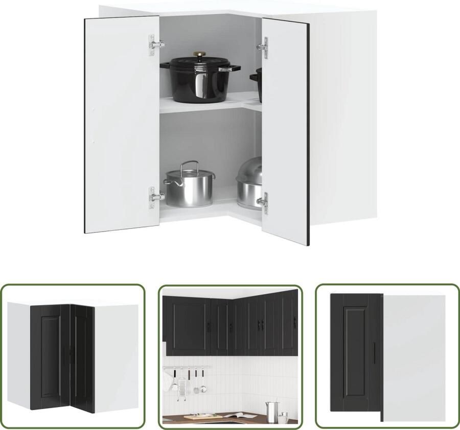 VidaXL Draadloos Gereedschap Draaibare Sleutel Keuken hoekkast Porto bewerkt hout zwart Montageset Handgereedschap Mechanica Tools