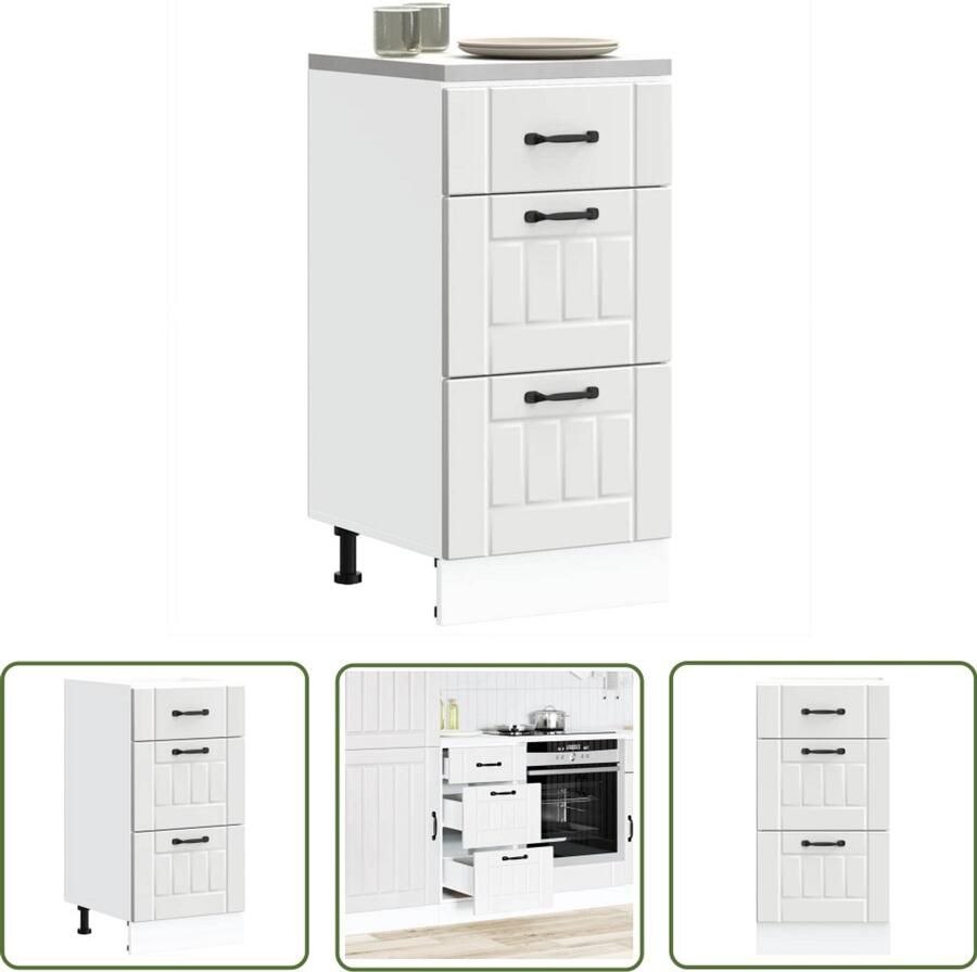 VidaXL Klikmechanisme Dynamische Sleutel Keuken onderkast Lucca bewerkt hout wit Torque Wrench Gereedschapset Handgereedschap