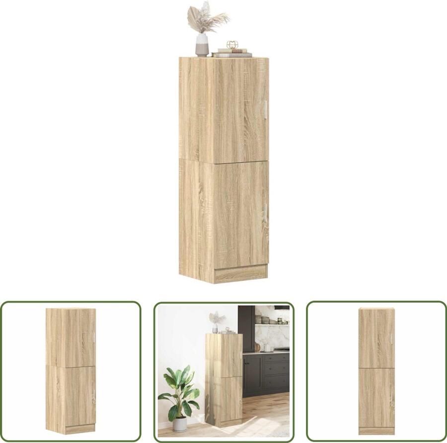 The Living Store Keukenkast 38x41 5x131 5 cm bewerkt hout sonoma eikenkleurig Keuken Kast Houten Kast Opslagoplossing Keukenkasten Sonoma Eiken