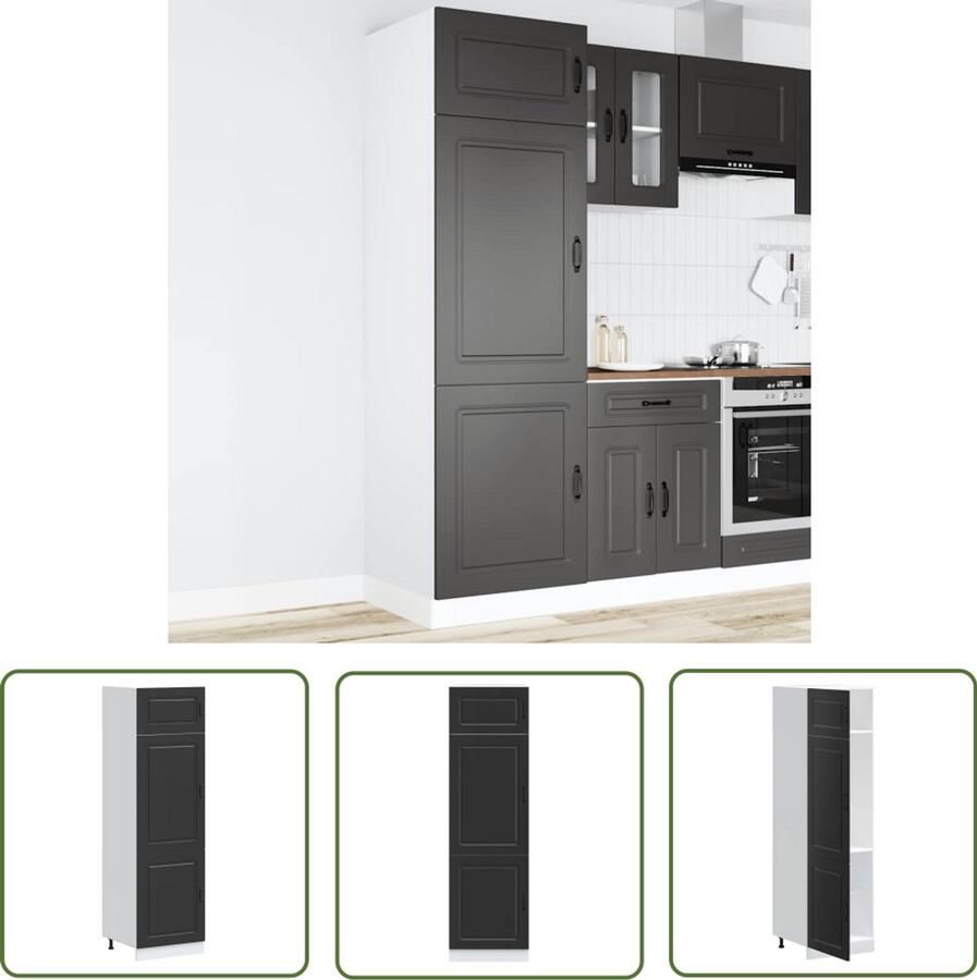 VidaXL Keukenkast Kalmar bewerkt hout zwart Dynamische Sleutel Klikmechanisme Gereedschapset Draadspanning Torque Wrench