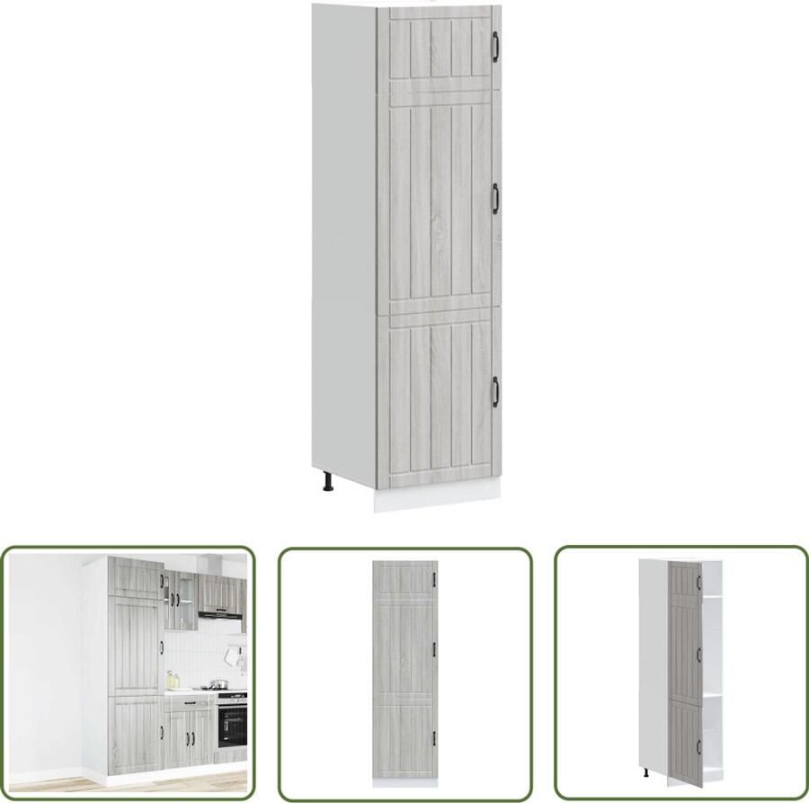 VidaXL Keukenkast Lucca bewerkt hout grijs sonoma eiken Keukenkast Opslagoplossing Keukeninrichting Grijze Keuken Houten Keuken