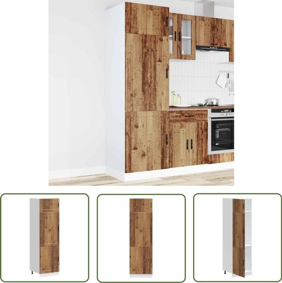 VidaXL Keukenkast Porto bewerkt hout oud houtkleurig Draaibare Sleutel Dynamische Moment Sleutel Gereedschapset Mechanica Tools Draaiend Koppel