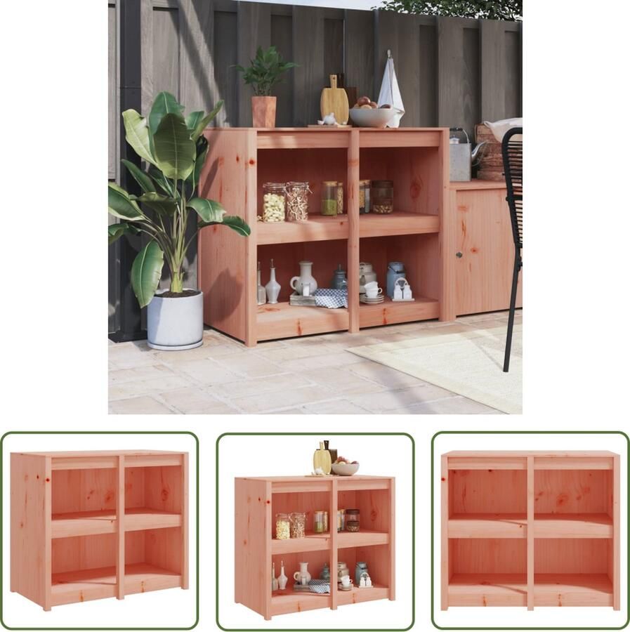 The Living Store Keukenkast voor buiten 106x55x92 cm massief douglashout Houten Keukenkast Buitendouche Terrasmeubilair Tuinkeuken Outdoor Kitchen