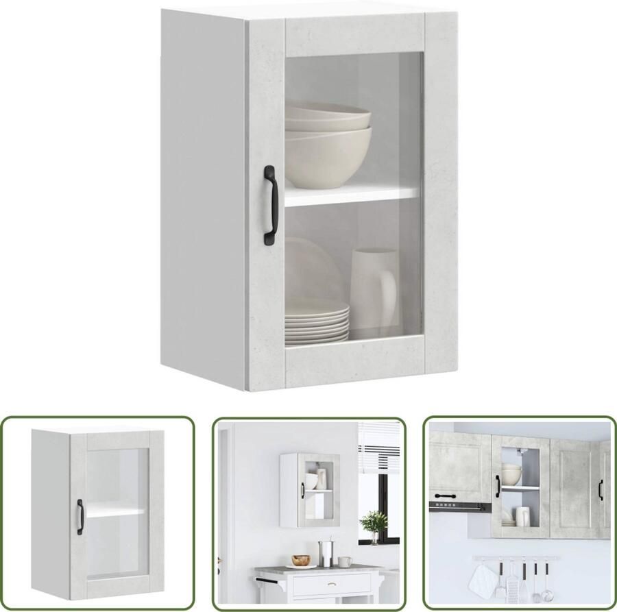 VidaXL Klikmechanisme Dynamische Sleutel Keukenwandkast met glazen deur Porto betongrijs Gereedschapset Handgereedschap Torque Wrench