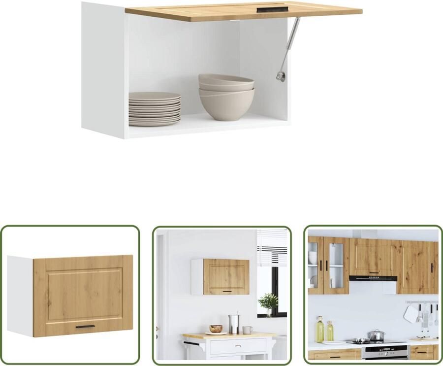 VidaXL Sleutelset Dynamische Sleutel Keukenwandkast Porto bewerkt hout artisanaal eikenkleur Gereedschap Mechanica Klikmechanisme