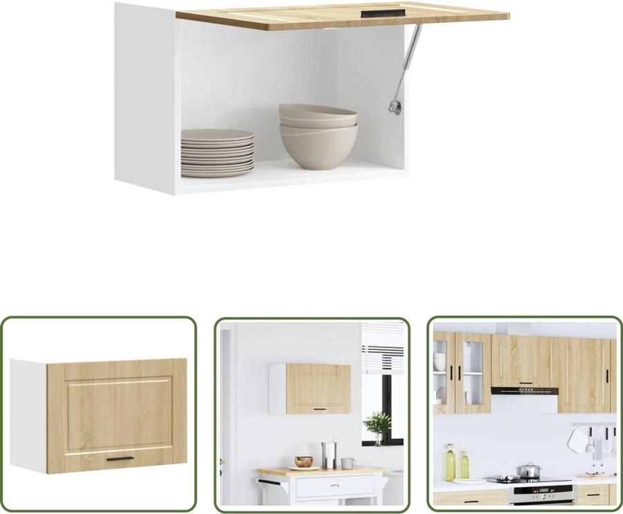 VidaXL Wandkast Keuken Kast Keukenwandkast Porto bewerkt hout sonoma eikenkleurig Opslagoplossing Keuken Organisatie Sonoma Eiken