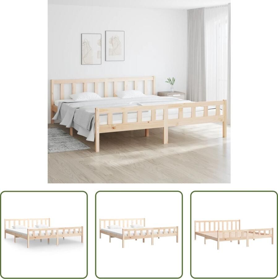The Living Store Bedframe massief hout 160x200 cm Bedframe Bedframes Tweepersoonsbed Bed Bedombouw Dubbel Bed Frame Bed Frame Ledikant Houten Bedframe Tweepersoonsbedden - Foto 2