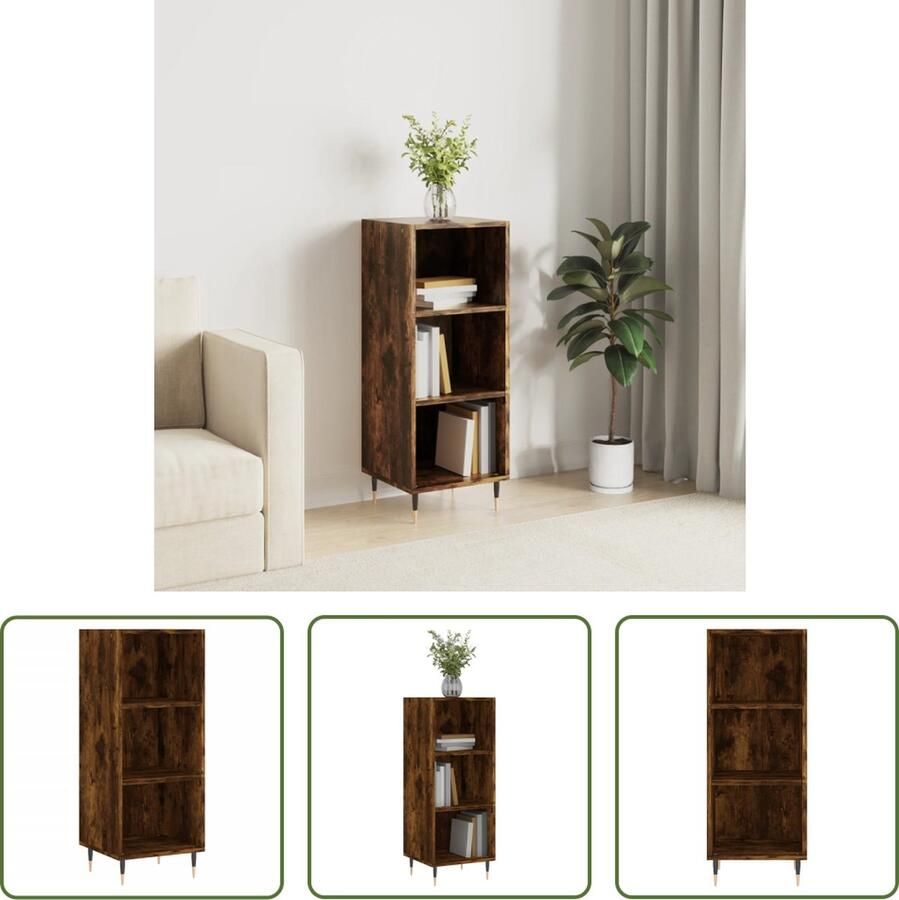 The Living Store Dressoir 34 5x32 5x90 cm bewerkt hout gerookt eikenkleurig Dressoir Vintage Dresser Houten Dressoir Landelijk Dressoir Salontafel