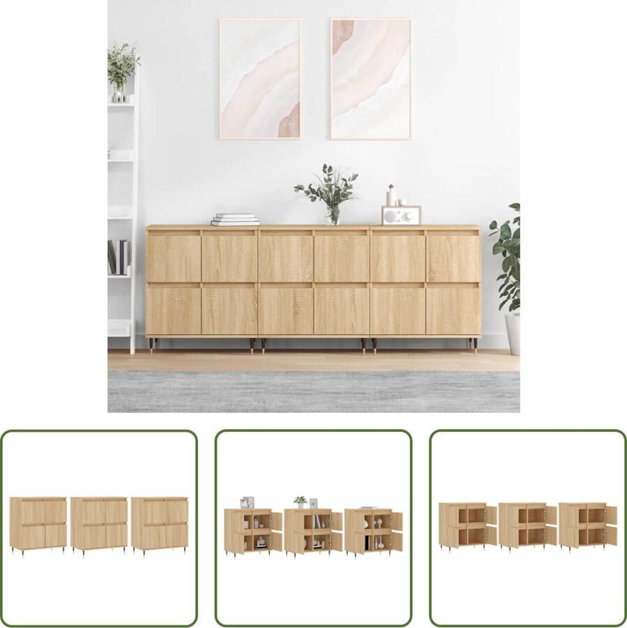 VidaXL The Living Store Klassiek Dressoir Sonoma Eiken 180 x 35 x 70 cm