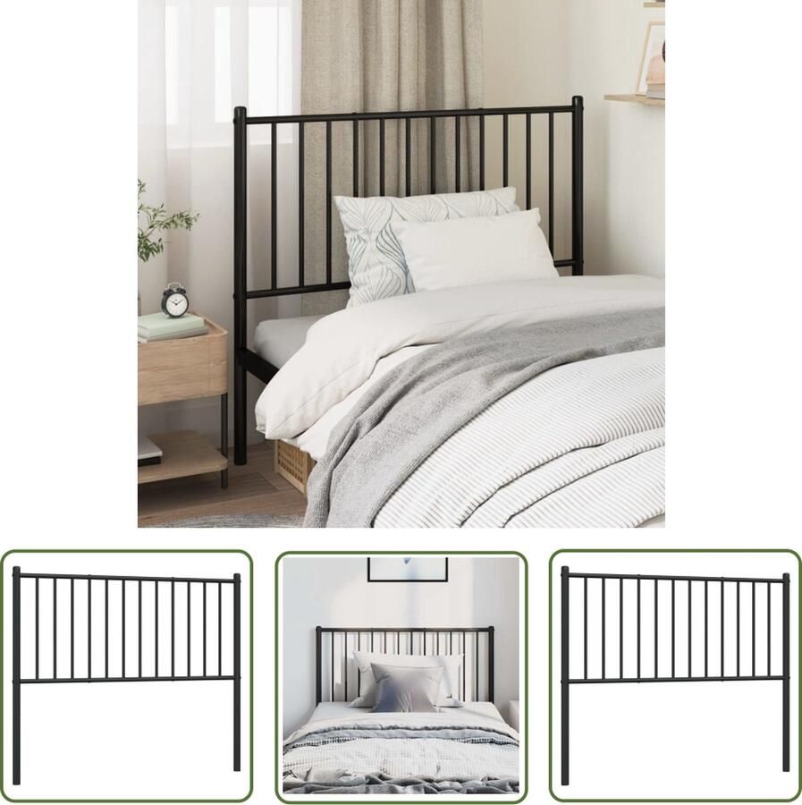 The Living Store Klassiek Hoofdbord Staal 105 x 3 x 90 cm Zwart Klassieke Hoofdbord Zwart Staal Hoofdbord Beddecoratie Hoofdbord Kopen
