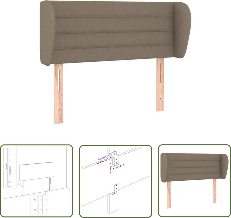 The Living Store Klassiek Hoofdbord Taupe Verstelbare Hoogte Duurzaam Materiaal Klassiek Hoofdbord Hoofd Bord Taupecleur Stoffen Hoofdbord Adjustable Headboard