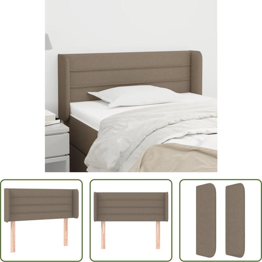 The Living Store Klassiek Hoofdbord Taupe Verstelbare Hoogte Stevige Houten Poten Comfortabele Ondersteuning Klassieke Hoofdbord Hoofd Bord Taupecleur Stoffen Hoofdbord Beddecoratie