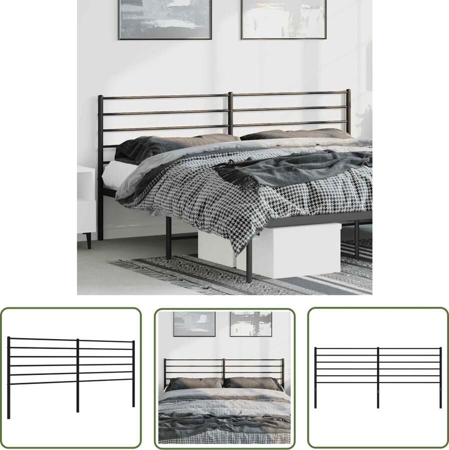 The Living Store Klassiek Hoofdbord Zwart 198 x 3 x 90 cm Robuuste Metalen Constructie Hoofdbord Klassiek Hoofdbord Metalen Hoofdbord Zwart Hoofdbord Beddecoratie
