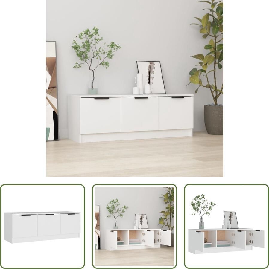 The Living Store Klassieke TV-kast 102 x 35 x 36.5 cm wit - Foto 2