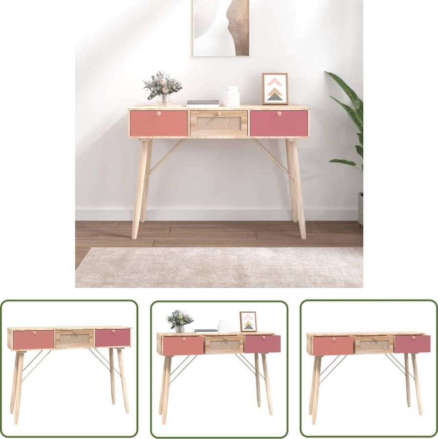 The Living Store Klassieke wandtafel Bijzettafel 105 x 30 x 75 cm Hoge kwaliteit bewerkt hout