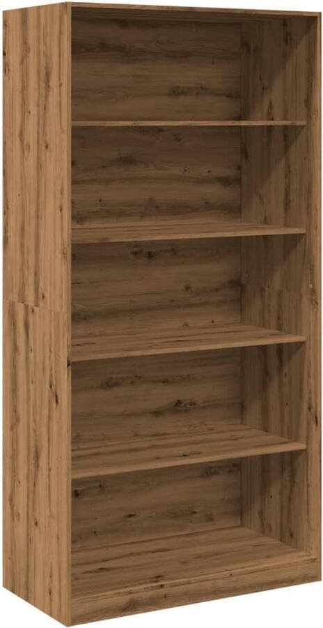 VidaXL The Living Store Kledingkast 100x50x200 cm bewerkt hout artisanaal eikenkleurig Gangkast Houten Kast Opslagoplossing Kledingkast Bruine Kast - Foto 2