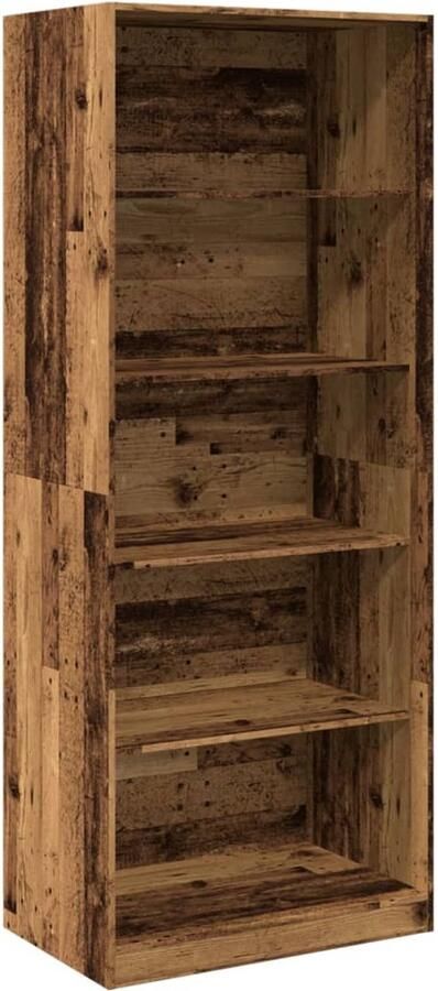 The Living Store Kledingkast 80x50x200 cm bewerkt hout oud hout Kledingkast Houten Kledingkast Vintage Kledingkast Garderobe Kleding Rek - Foto 2