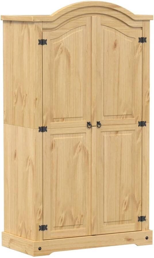 The Living Store Kledingkast Corona 102x52x186 cm massief grenenhout Kledingkast Grenenhouten Kast Vintage Kast Rustic Kast Opbergkast - Foto 2